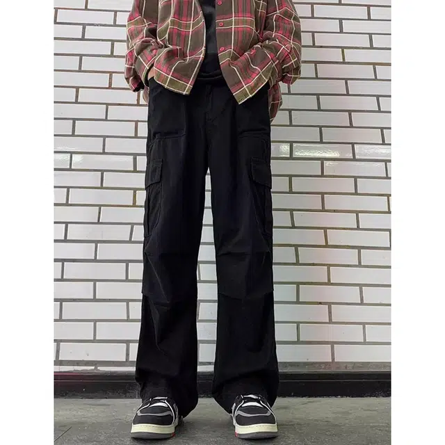 拓菲 美式高街伞兵工装裤潮日系宽松褶皱休闲痞帅直筒长裤 男女同款