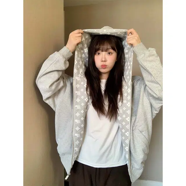 拓菲 美式连帽外套秋季字母印花情侣拉链开衫潮牌宽松慵懒风上衣卫衣 男女同款