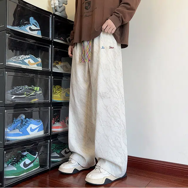 拓菲 美式灯芯绒裤子男款秋季潮牌扎染卫裤小众设计感彩色抽绳休闲裤 男女同款