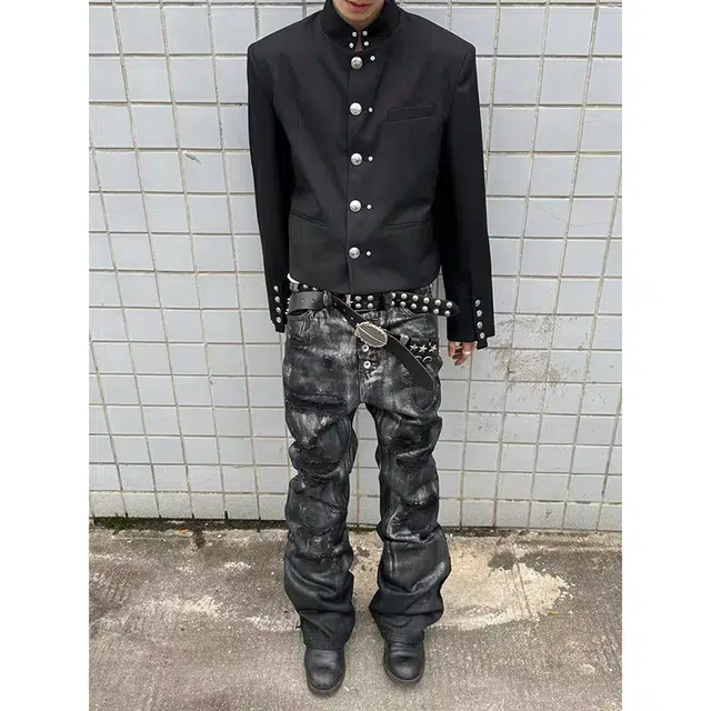 拓菲 中式立领中性风高级感中山装西服山本风古典国风外套西装 男女同款