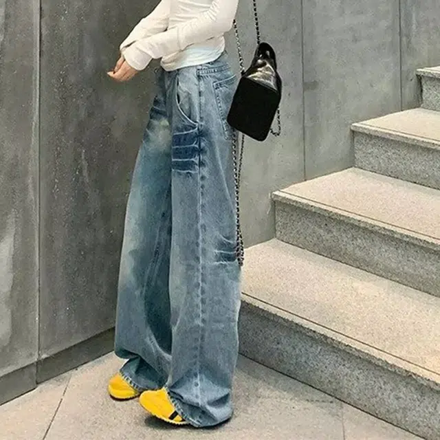 拓菲 美式休闲百搭高街潮流时尚直筒痞帅牛仔裤 男女同款