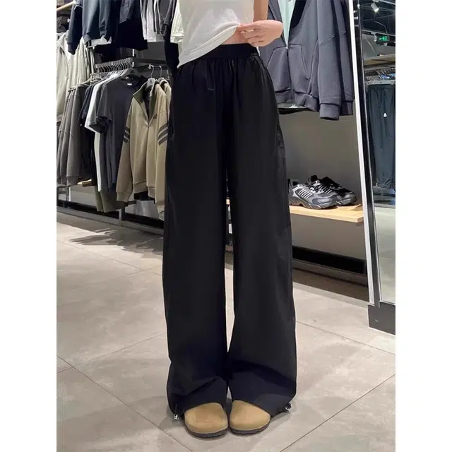 拓菲 美式时尚个性舒适阔腿运动裤休闲裤 男女同款