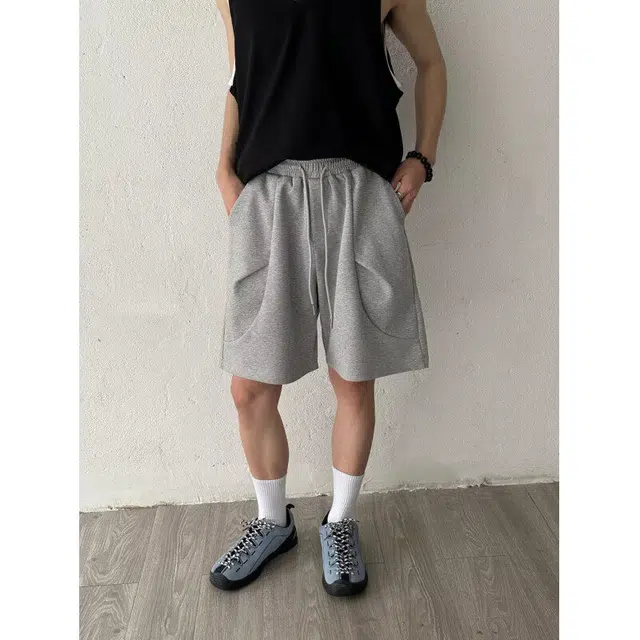 拓菲 美式解构重磅夏季潮牌廓形运动风裤宽松五分休闲短裤 男女同款