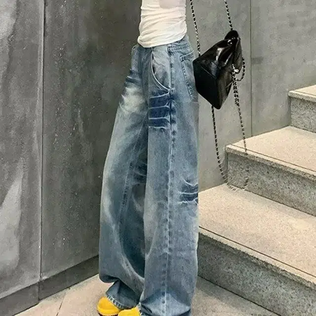拓菲 美式休闲百搭高街潮流时尚直筒痞帅牛仔裤 男女同款