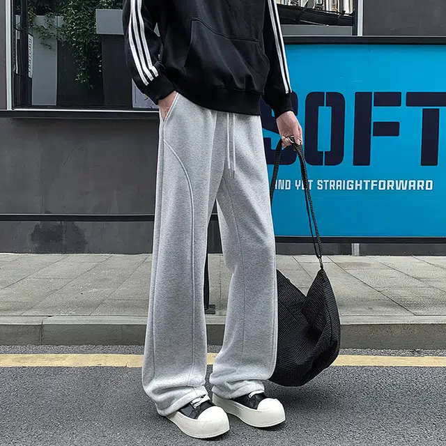 拓菲 解构弯刀卫裤秋冬款直筒宽松阔腿美式运动长裤休闲裤 男女同款