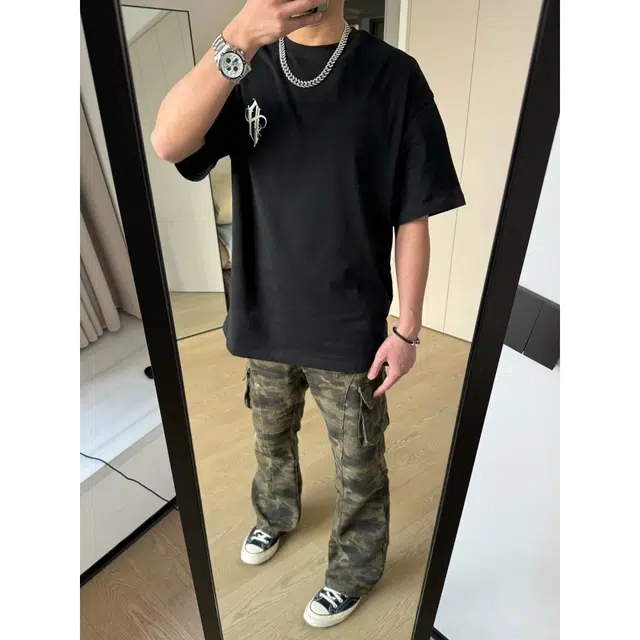 拓菲 复古迷彩多口袋显瘦休闲痞帅工装裤微喇长裤 男女同款