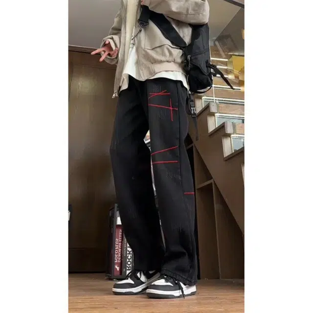 拓菲 直筒夏季薄款宽松高街美式潮牌休闲牛仔裤 男女同款