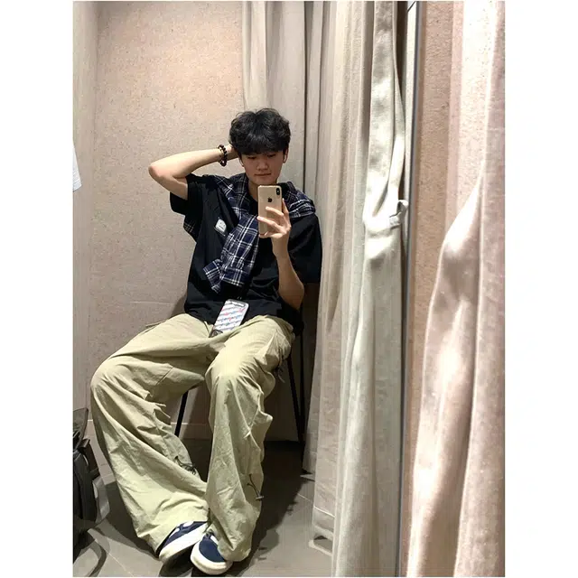 拓菲 美式痞帅褶设计感直筒宽松夏季阔腿薄款休闲裤长裤 男女同款