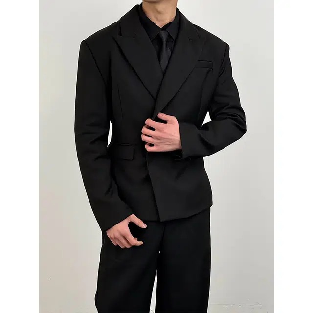 拓菲 戗驳领西服外套男春秋季痞帅高级感男模穿搭垫肩休闲夹克西装 男女同款