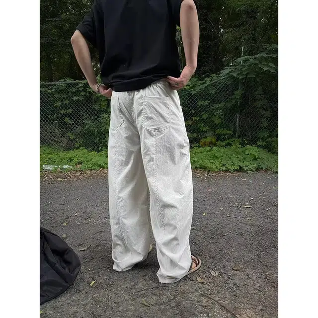 拓菲 夏季潮牌宽松立体裁剪透气凉感百搭直筒休闲裤 男女同款
