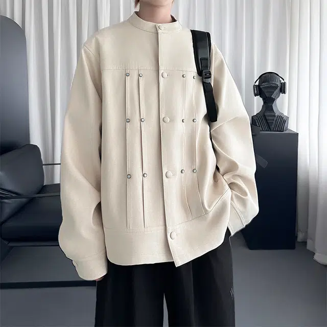 拓菲 新中式解构拼接外套男款春秋季设计感立领痞帅高级感宽松上衣夹克 男女同款