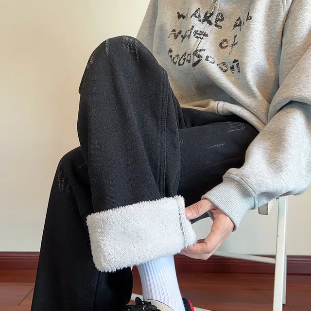 拓菲 复古男秋季款宽松直筒垂感休闲裤子男士水洗美式阔腿长裤牛仔裤 男女同款