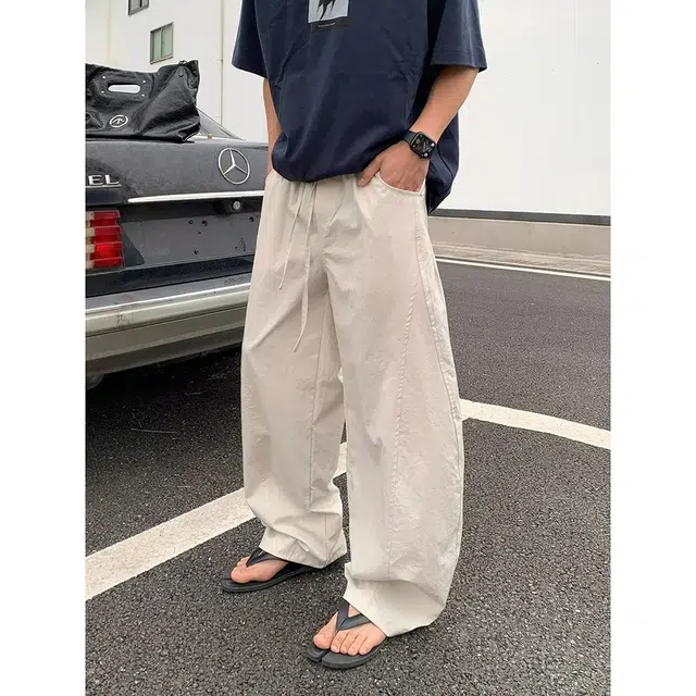 拓菲 夏季潮牌宽松立体裁剪透气凉感百搭直筒休闲裤 男女同款