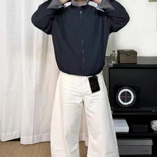 拓菲 哈灵顿老钱风假两件撞色拼接格子翻领外套美式复古短款夹克 男女同款