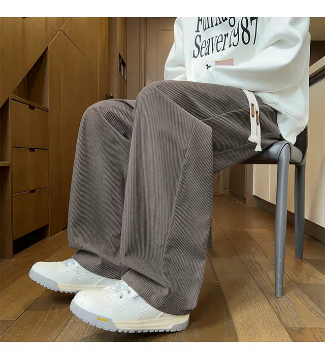 拓菲 美式潮牌弯刀裤男生重磅复古宽松秋冬季无性别直筒运动卫裤休闲裤 男女同款