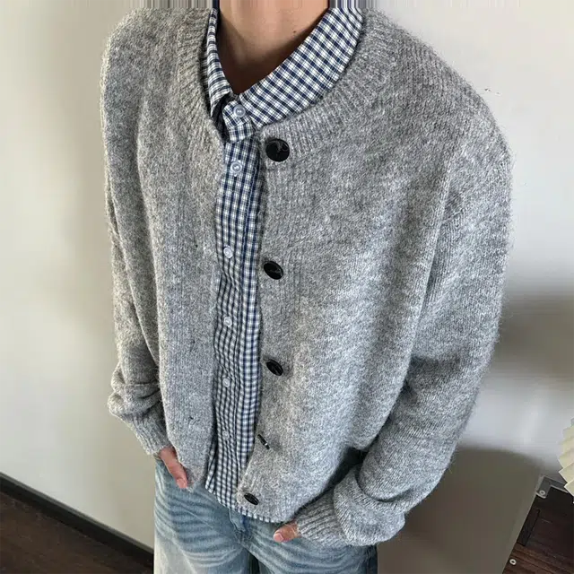 拓菲 美式复古开衫男款秋季韩系高级感外套宽松百搭针织衫 男女同款