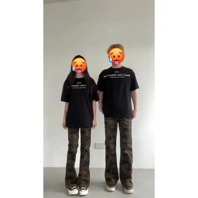 拓菲 迷彩牛仔裤夏季薄款微喇高街裤子潮牌痞帅炸街工装长裤 男女同款