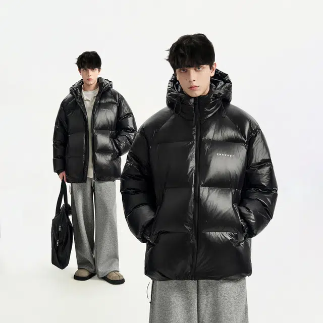 雅鹿 蓄热网布无性别主义纯色简约户外通勤防风保暖休闲百搭加厚柔软舒适连帽面包羽绒服 男女同款