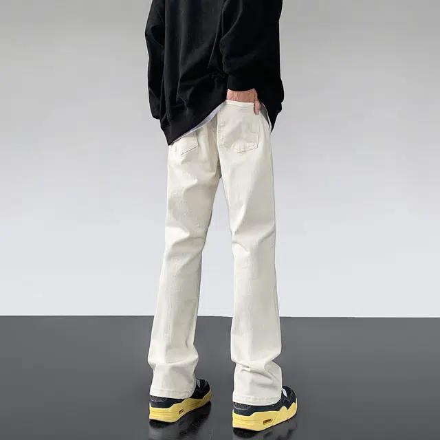 雅鹿 美式复古简约高街休闲舒适直筒牛仔裤 男女同款