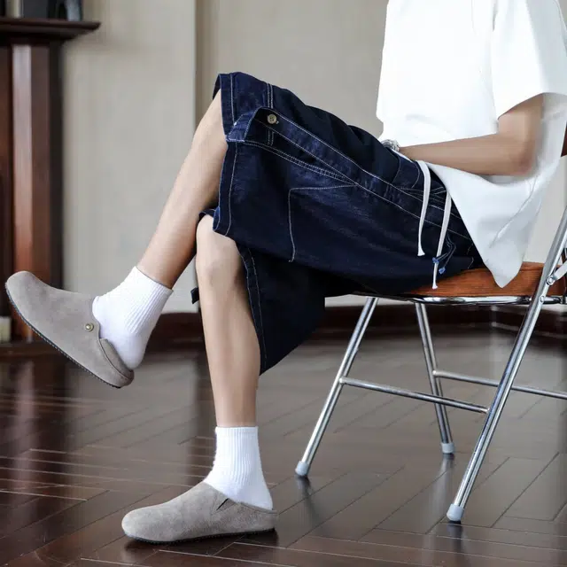 美式潮牌多口袋工装五分休闲百搭中裤牛仔短裤 男款
