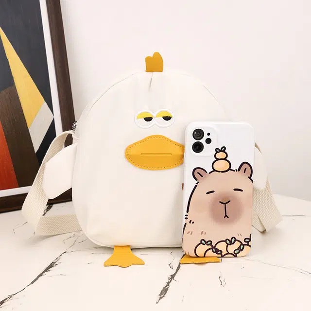 度森袋鼠 可爱斜跨小清新学生软妹卡通小鸡包日系 尼龙布 斜挎包 常规 男女同款情侣款 多色