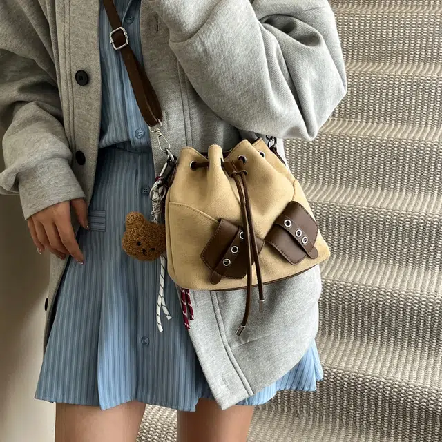 度森袋鼠 复古时尚小众韩版 麂皮 单肩包 常规 女款 多色