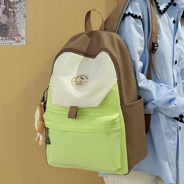 度森袋鼠 高颜值时尚百搭休闲森系撞色初高中上课背包 尼龙 双肩包 女款 多色