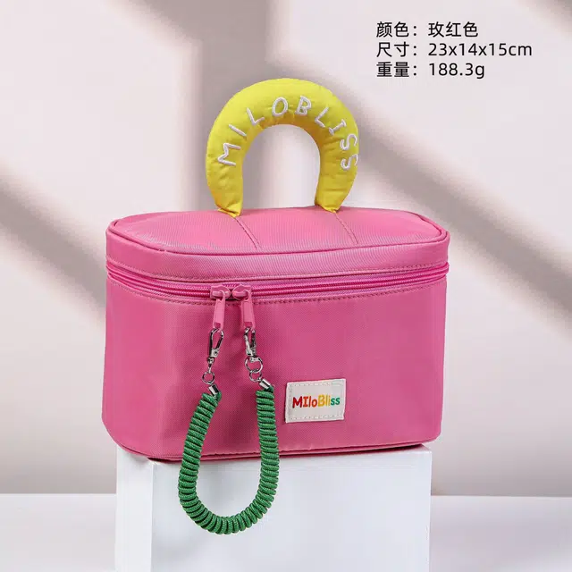 吉圣瑞时尚电线化妆包 大容量可爱撞色手提防水洗漱包女化妆品护肤品收纳包学生宿舍包