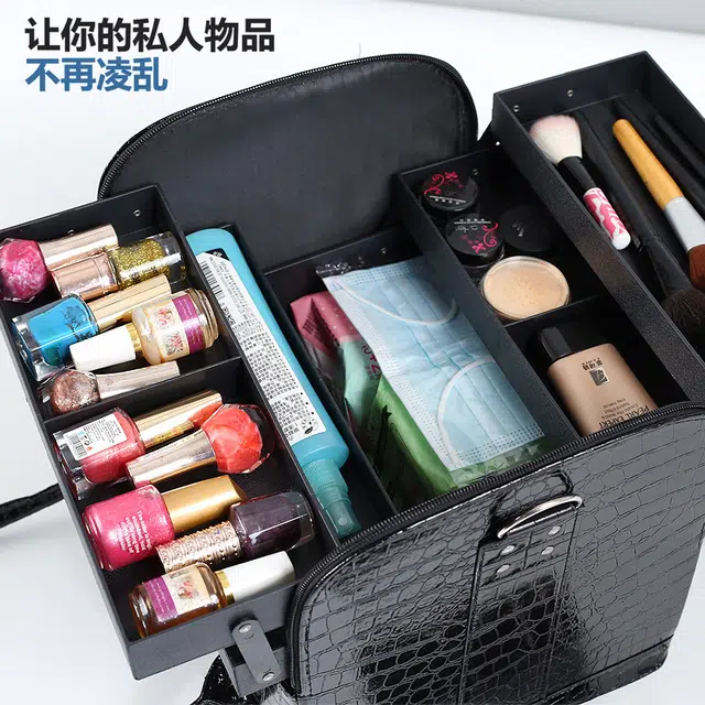 艾情草之恋 韩版化妆包轻奢高级感 扩容,可收纳，美容美甲工具箱 防水出行必备