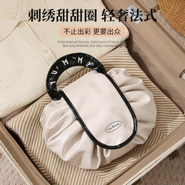 艾情草之恋 抽绳大容量化妆包 高级轻奢 便携防水防尘束口