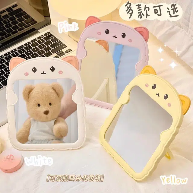 艾情草之恋 可悬挂台式镜化妆工具 卡通猫耳