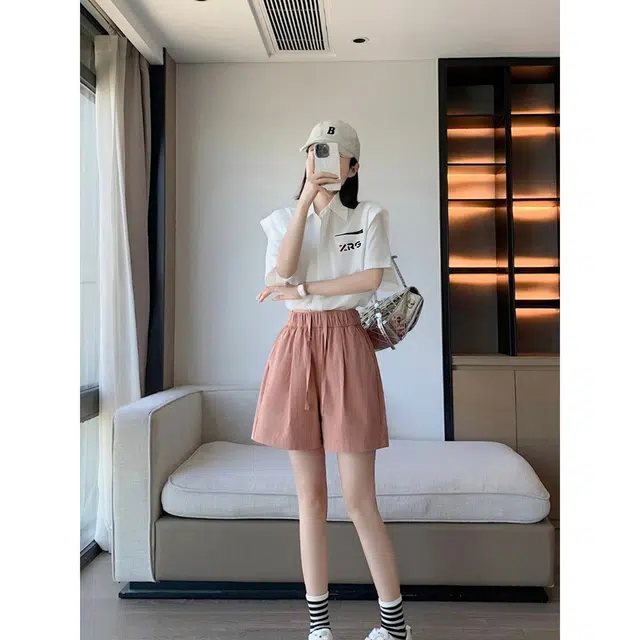 梓润格 美式复古宽松简约时尚潮流设计感户外小众百搭高级感大码短袖休闲韩版青春校园风学生通勤无性别主义野营一穿即走衬衫 男女同款