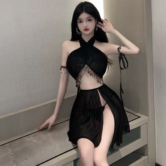 崇朵  情趣内衣睡裙大码性感免脱小胸制服诱惑约会战袍睡衣高级感