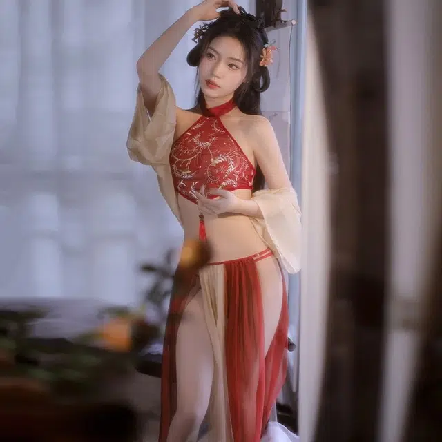 崇朵  网纱睡裙大码性感诱惑免脱小胸情趣内衣