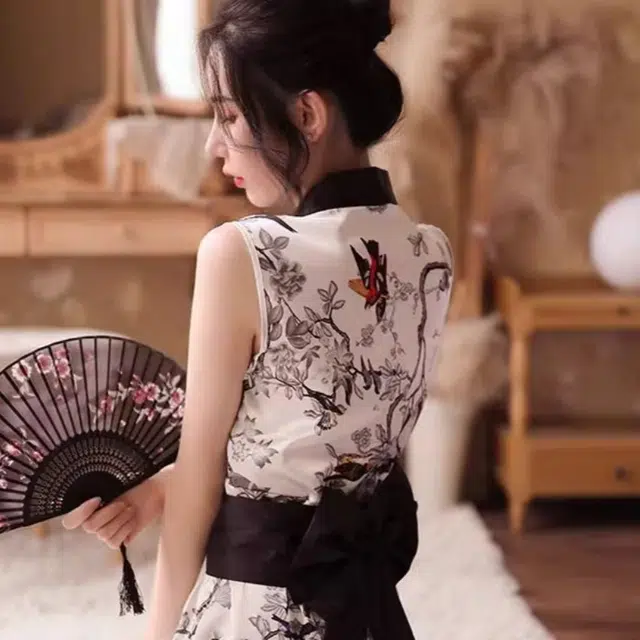 崇朵  和服睡裙大码性感免脱情趣内衣 小胸制服诱惑约会战袍睡衣高级感