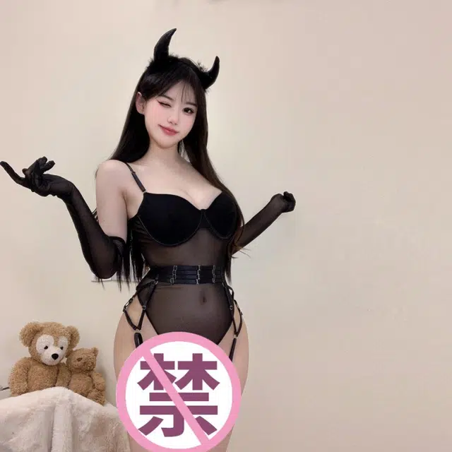 崇朵  吊带纱质连体睡裙大码性感免脱小胸制服诱惑约会战袍情趣内衣