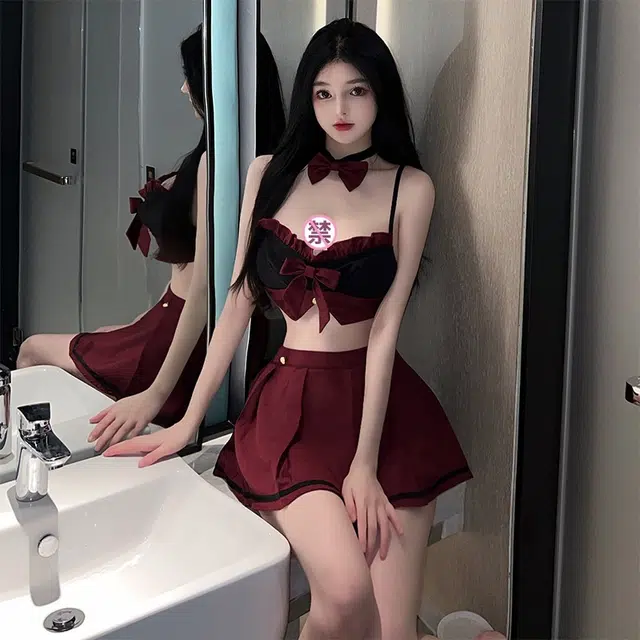 崇朵  抹胸睡裙大码性感免脱小胸情趣内衣