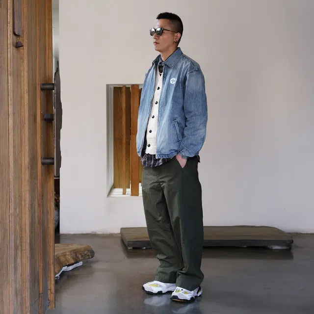 实年服工 复古时尚休闲百搭牛仔外套 男款 复古蓝