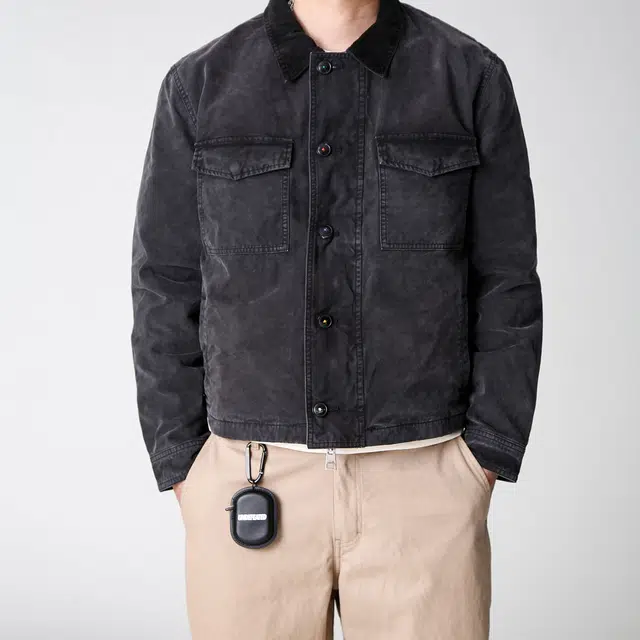 实年服工 复古水洗纯棉质感工装夹克外套 男款