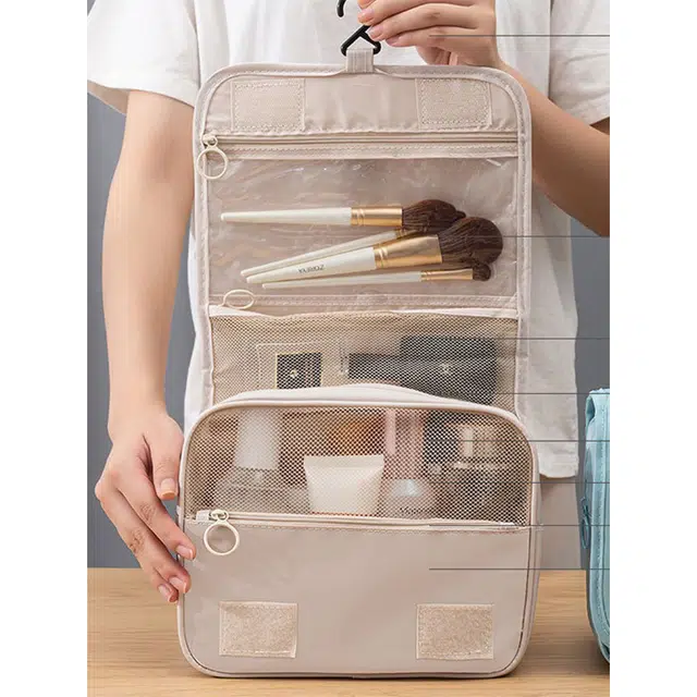 未来枫情 防水化妆包便携大容量高级感干湿分离男女同款洗漱包旅行收纳包 可悬挂