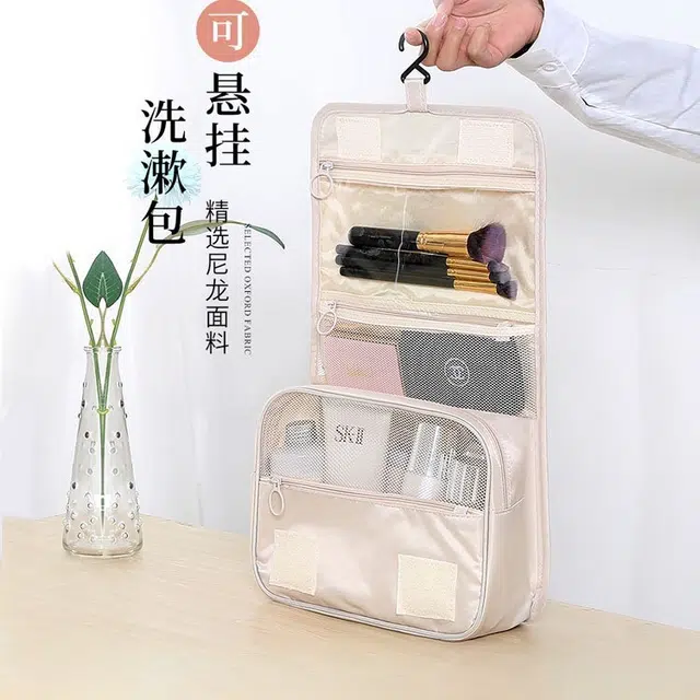未来枫情 防水化妆包便携大容量高级感干湿分离男女同款洗漱包旅行收纳包 可悬挂