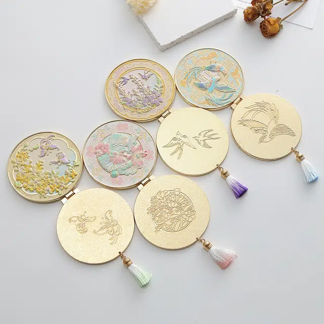 古风未来枫情 文创化妆镜便携折叠镜古典中国风 小巧 纪念品