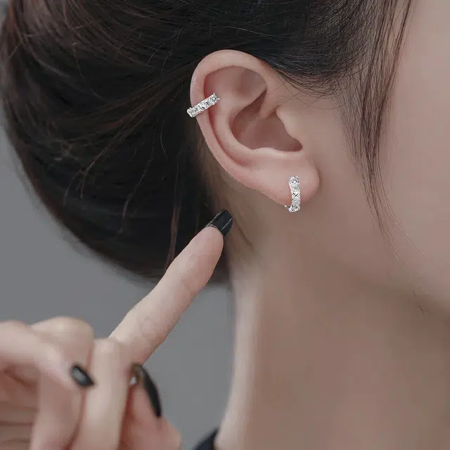 极昼 满天星小众轻奢创意高级感气质 简约时尚超闪一款两戴设计高颜值潮流百搭日常通勤养耳洞 合金 耳环 男女同款情侣款