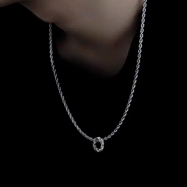 极昼 莫比乌斯环系列简约星芒素链潮流嘻哈复古风设计时尚轻奢个性气质潮酷百搭休闲大气高级感配饰 钛钢 项链 男女同款情侣款