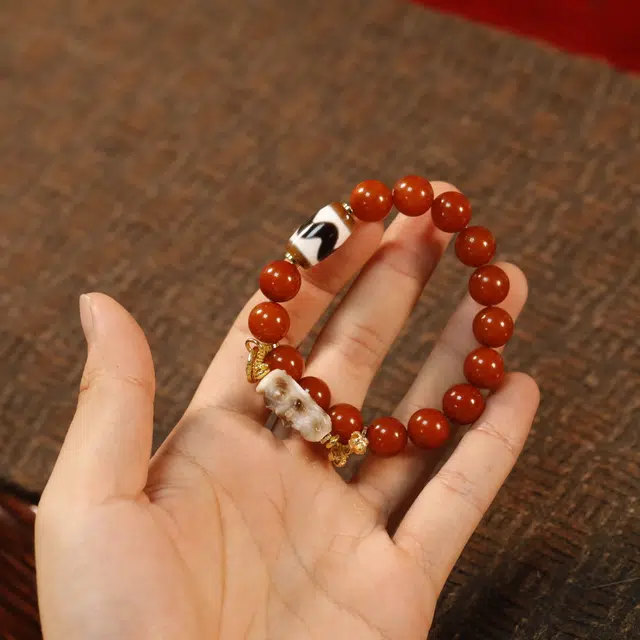 极限弧 时尚高级小众中式藏式九眼天珠民族风护身佛珠#好运 玛瑙 手串 男女同款情侣款