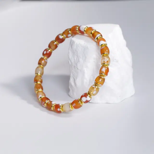 【立秋】 极限弧 四季*秋 系列 旺桃花 粉白好运连连 事事如意串珠招财纳福高级轻奢风 高级感好运 玛瑙 手串 男女同款情侣款