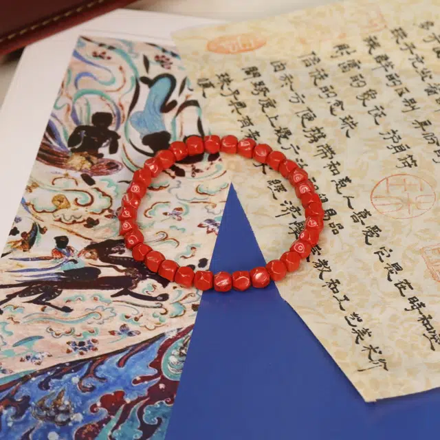 【烟岚】 极限弧 简约小众设计高级感叠戴 新中式本命年招财转运 时尚礼盒#好运再造辰砂 朱砂 手串 男女同款情侣款