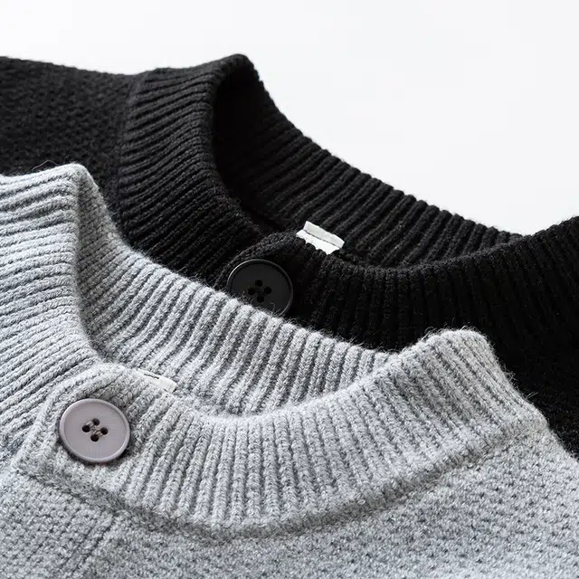 棉基因 老钱风肌理感结构设计款纯色百搭日常通勤学院风开衫舒适休闲针织毛衣 男女同款