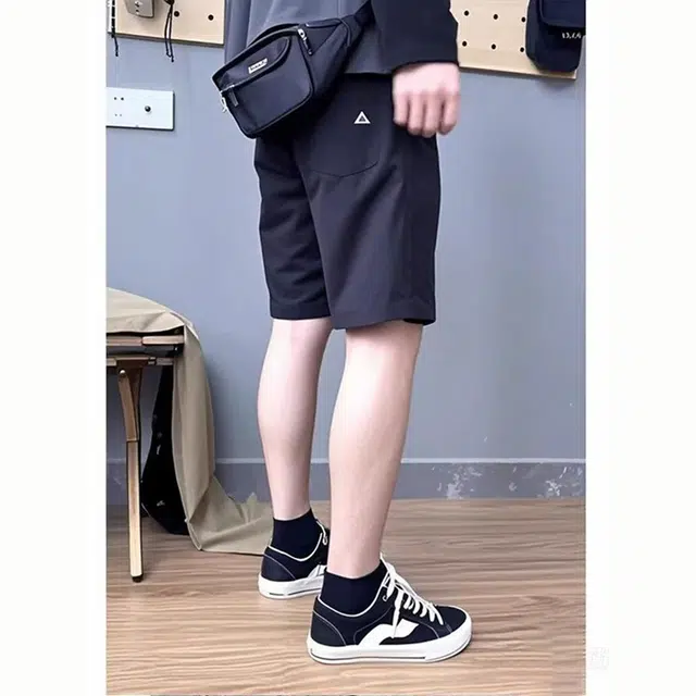 臣目 三角标工装夏季尼龙速干运动裤子美式机能户外五分裤休闲短裤 男女同款