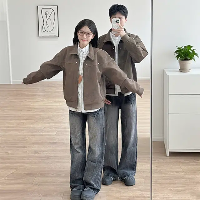 臣目 美式复古舒适百搭夹克外套 男女同款